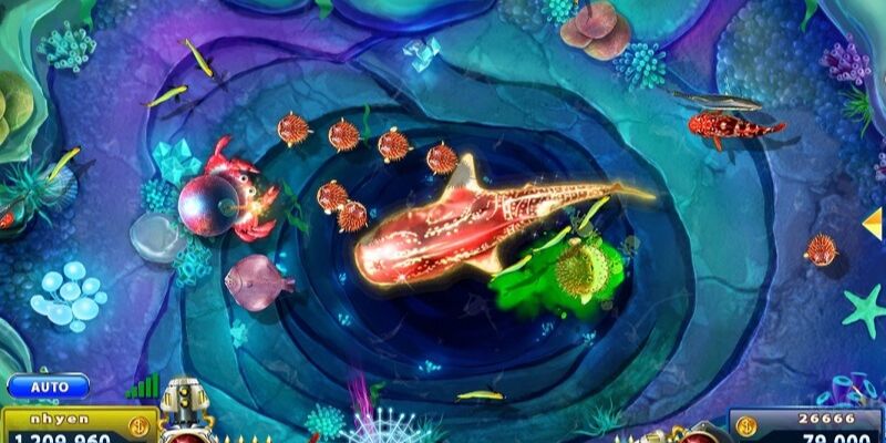 Bắn cá nhỏ xung quanh cá lớn